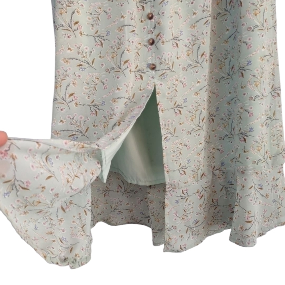 Mikarose Jade Birch Floral Spring Blooms Button Front Maxi Skirt Boho Sz XL NWT - Picture 10 of 12